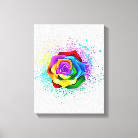 Toile Rose arc-en-ciel coloré (Recto)