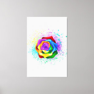 Toile Rose arc-en-ciel coloré
