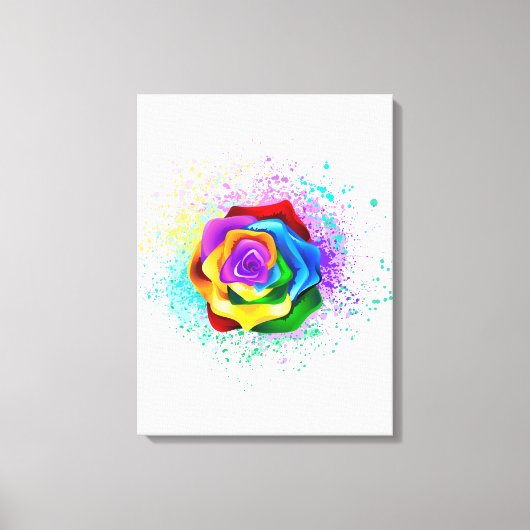 Toile Rose arc-en-ciel coloré (Recto)