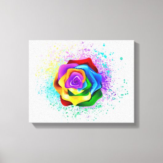 Toile Rose arc-en-ciel coloré (Recto)