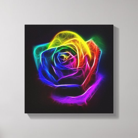 Toile Rose arc-en-ciel fractal (Recto)