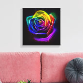 Toile Rose arc-en-ciel fractal (Insitu(Salon))