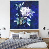 Toile Rose blanche sur un fond texturé (Insitu(Chambre))