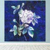 Toile Rose blanche sur un fond texturé (Insitu (Plancher de Bois))