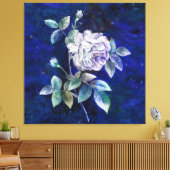 Toile Rose blanche sur un fond texturé (Insitu(Salon))