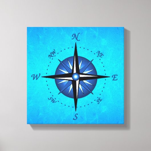 Toile Rose Bleu Compass (Recto)