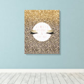 Toile Rose Blush or Empreinte de léopard Glitzy yeux (Insitu (Plancher de Bois))