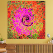 Toile Rose Chaud Abstrait Rétro Liquide Tourbillon (Insitu(Salon))