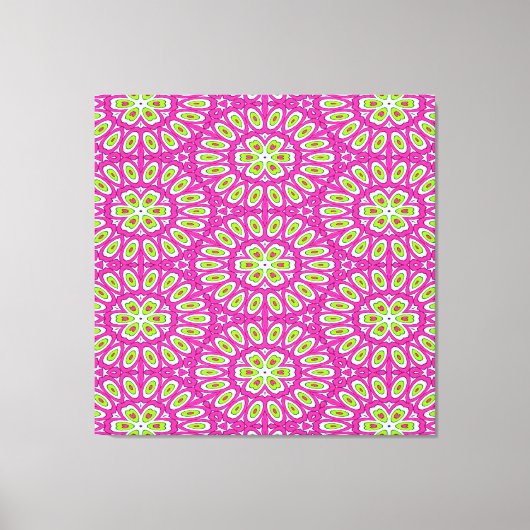 Toile Rose chaud, citron vert Pop Art (Recto)