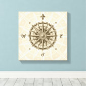 Toile Rose Compass vintage (Insitu (Plancher de Bois))