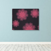 Toile Rose, cool, tendance, abstraction de fleurs modern (Insitu (Plancher de Bois))