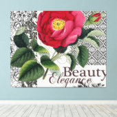 Toile Rose Damask Joli Floral Antique (Insitu (Plancher de Bois))