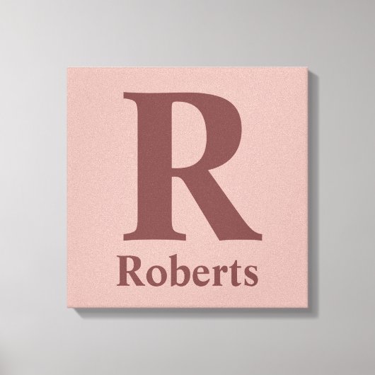 Toile Rose de cannelle Initiale/Première/Nom de famille (Recto)