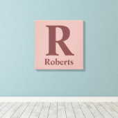 Toile Rose de cannelle Initiale/Première/Nom de famille (Insitu (Plancher de Bois))