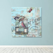 Toile Rose de collage Shabbychic Paris (Insitu (Plancher de Bois))