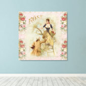 Toile Rose de collage Shabbychic Paris (Insitu (Plancher de Bois))