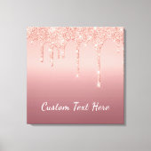 Toile Rose de texte personnalisé Parties scintillant d'é (Recto)
