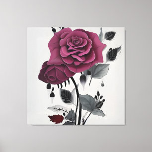 Toile Rose d'encre minimaliste Abstrait