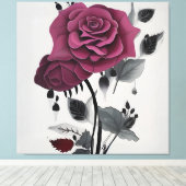 Toile Rose d'encre minimaliste Abstrait (Insitu (Plancher de Bois))