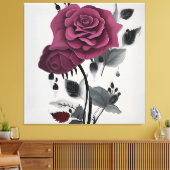 Toile Rose d'encre minimaliste Abstrait (Insitu(Salon))
