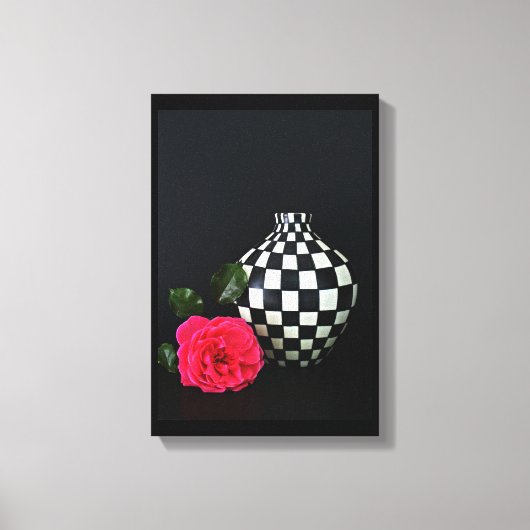 Toile Rose et vase checkered (Recto)