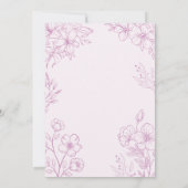 Toile rose Faire-part de mariage florale (Dos)