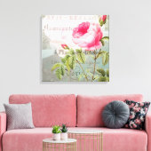 Toile Rose Français Accent Shabby Premium Wrapped Canvas (Insitu(Salon))