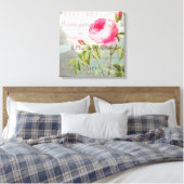 Toile Rose Français Accent Shabby Premium Wrapped Canvas (Insitu(Chambre))