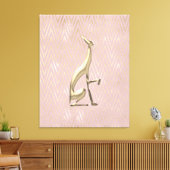 Toile Rose Gold Art Deco Greyhound Stretched Canvas (Insitu(Salon))