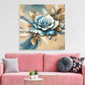 Toile Rose Gold et Turquoise (Insitu(Salon))
