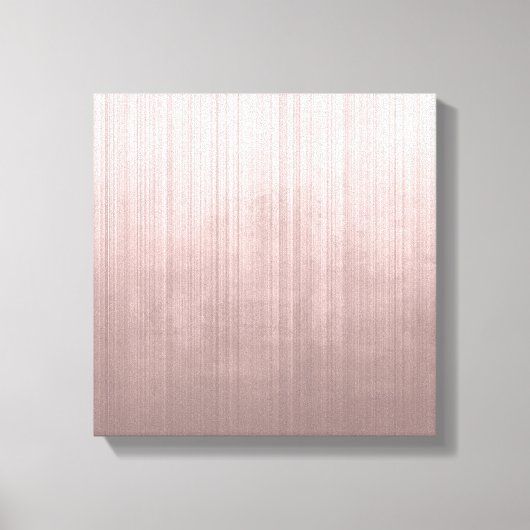 Toile Rose Gold Grey Blanc fibre rayée rustique abstrait (Recto)