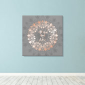 Toile Rose Gold Grey Floral Mandala Love (Insitu (Plancher de Bois))