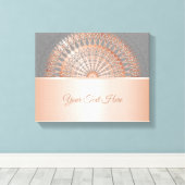 Toile Rose Gold Grey Mandala (Insitu (Plancher de Bois))