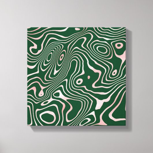 Toile Rose Gold liquid swirl Abstract Green Design (Recto)