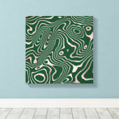 Toile Rose Gold liquid swirl Abstract Green Design (Insitu (Plancher de Bois))
