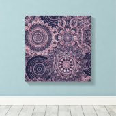 Toile Rose Gold Mandala Collection Blue Design (Insitu (Plancher de Bois))