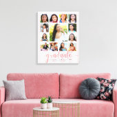 Toile Rose Gold Script Graduation K-12 Photo Collage (Insitu(Salon))