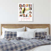 Toile Rose Gold Script Graduation K-12 Photo Collage (Insitu(Chambre))