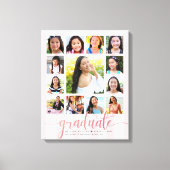 Toile Rose Gold Script Graduation K-12 Photo Collage (Recto)