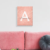 Toile Rose Gold Sparkle Parties scintillant Monogramme N (Insitu(Salon))