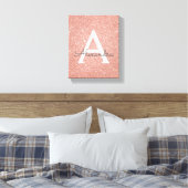 Toile Rose Gold Sparkle Parties scintillant Monogramme N (Insitu(Chambre))