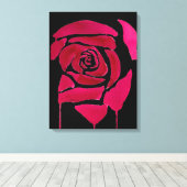 Toile Rose gothique Abstrait aquarelle art floral (Insitu (Plancher de Bois))