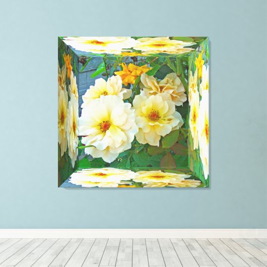 Toile Rose jaune ancienne - Boîte à miroir (Insitu (Plancher de Bois))