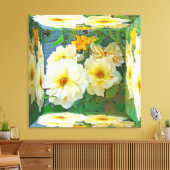 Toile Rose jaune ancienne - Boîte à miroir (Insitu(Salon))