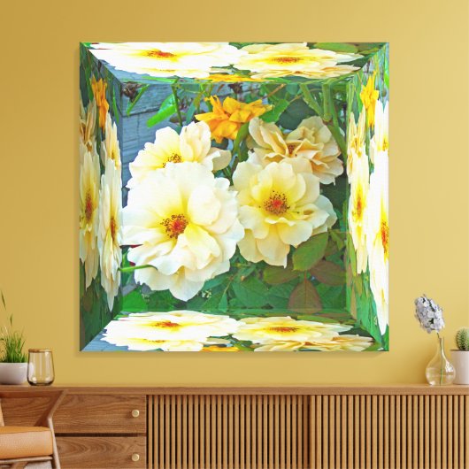 Toile Rose jaune ancienne - Boîte à miroir (Insitu(Salon))