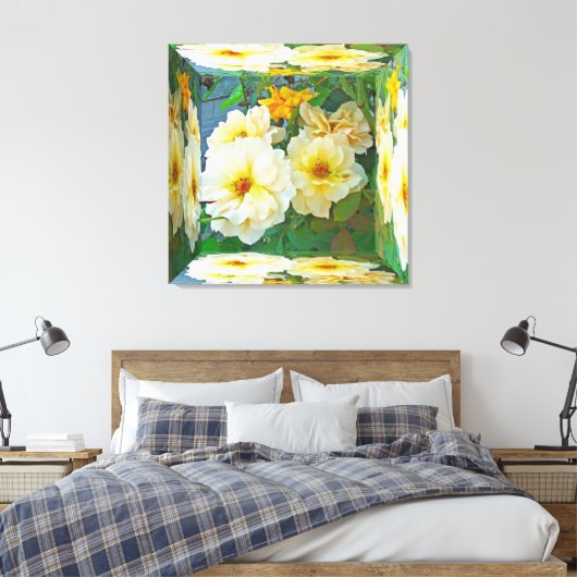 Toile Rose jaune ancienne - Boîte à miroir (Insitu(Chambre))