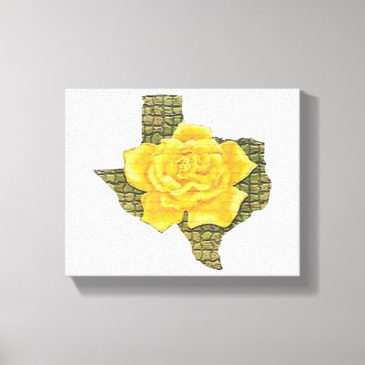 Toile Rose Jaune Du Texas Motif Flower (Recto)