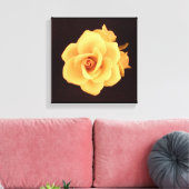 Toile Rose jaune sur noir mat (Insitu(Salon))