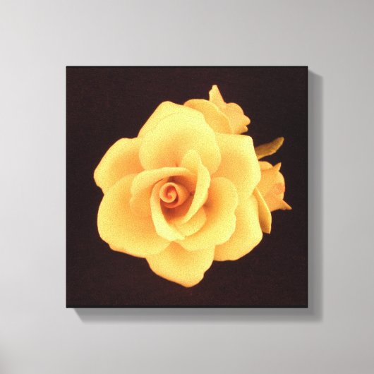 Toile Rose jaune sur noir mat (Recto)