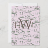 Toile rose moderne douche nuptiale Invitation (Devant)